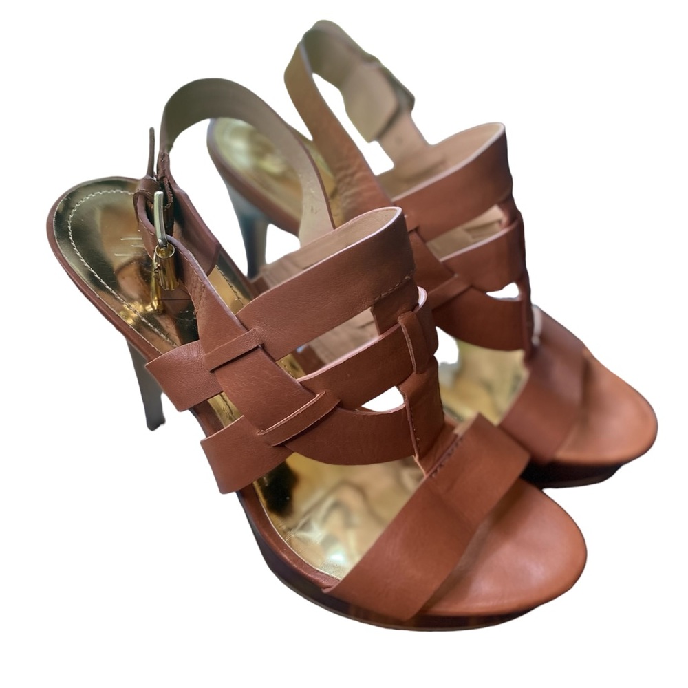 Marc Fisher‎ | Size 7 MF Stanley Camel Open Toe Heel